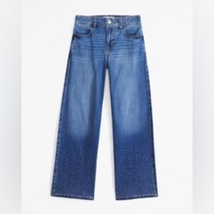 abercrombie shine high rise wide leg jeans kids, 11/12
